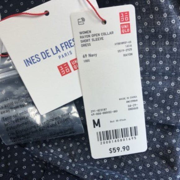 Uniqlo Ines De La Fressange Navy Open Collar Dress - Picture 6 of 8